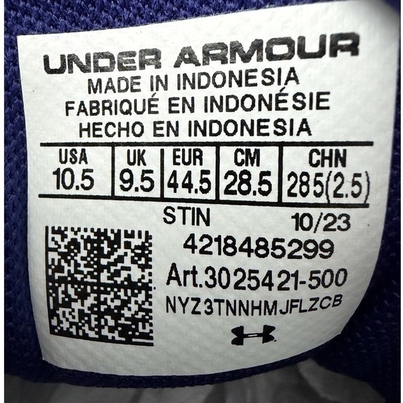 Under Armour men's UA Charged Impulse running sneaker Royal Blue Size 10.5 New - Picture 9 of 9